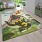 Tappeto per cameretta per bambini a pelo corto con animali e motivi tropicali 140x200 cm, Verde 4
