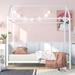 Height Adjustable Silver Twin Size Kids House Bed Frame Metal Floor Platform Bed for Boys Girls