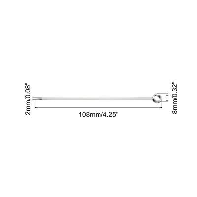 Metal Cocktail Toothpicks Round Ring Drink Picks Cocktail Skewers 10Pcs (Silver) - 4.25"