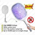 YouLoveIt Home 2-in-1 Electric Bug Zapper Racket LED Lighted Handheld Mosquito Swatter USB Charging Portable Fly Killer Racquet for Indoor Outdoor Use
