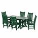 WestinTrends Malibu Outdoor Patio Dining Set for 6 All Weather Poly Lumber Patio Furniture Set 71 Farmhouse Dining Table Set with Umbrella Hole and 6 Patio Chairs Dark Green