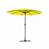 Jeco UBP94-UBF93 9 Ft. Aluminum Patio Market Umbrella Tilt with Crank - Yellow Fabric & Bronze Pole
