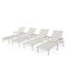 GDF Studio Joy Outdoor Mesh and Aluminum Adjustable Chaise Lounge Set of 4 White