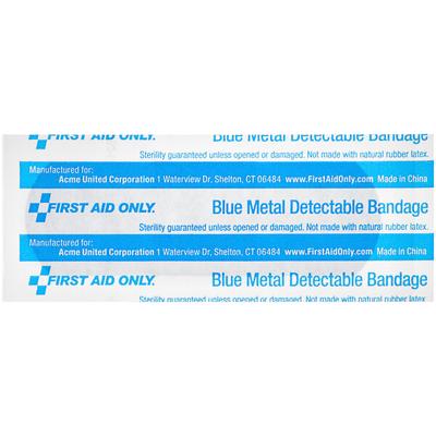 PhysiciansCare 1-658 1" x 3" Blue Plastic Adhesive Strip Bandage - 50/Box
