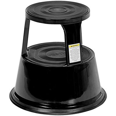 Vestil Black Steel Rolling Step Stool with 17" Top Step Height STEP-17-BK - 500 lb. Capacity