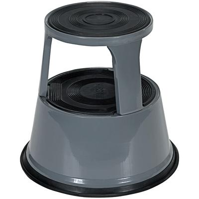 Vestil Gray Steel Rolling Step Stool with 17" Top Step Height STEP-17-GY - 500 lb. Capacity