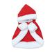 Cat Dog Cute Christmas Outfit Pet Cloak with Bells Fleece Adjustable Santa Claus Bobble Pom Costume Accessory