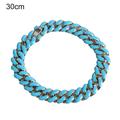 Anvazise Pet Dog Collar Glossy Pet Jewelry Accessories Zinc Alloy Fashion Dog Kitten Necklace for Festival Blue 30 cm