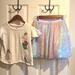 Disney Matching Sets | Disney Ariel Top With Skirt Size 9/10 | Color: Pink/White | Size: 9/10