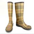 Burberry Shoes | Burberry Nova Check Rain Boots | Color: Cream/Tan | Size: 7