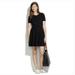Madewell Dresses | Madewell | Black Leather Trim Skater Dress | Color: Black | Size: S