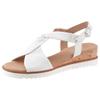 Sandalette GABOR "GENUA", Damen, Gr. 37, weiß, Kalbsleder, unifarben, klassisch, Schuhe, Keilabsatz, Sommerschuh, Riemchensandale in Komfortweite G (=weit), Topseller