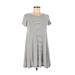 Old Navy Casual Dress - Mini Scoop Neck Short sleeves: White Stripes Dresses - Women's Size X-Small