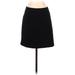 Ann Taylor LOFT Casual Skirt: Black Solid Bottoms - Women's Size 4 Petite