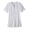 Blair Women's Haband Women’s Eyelet Henley Knit Tunic - White - 3X - Womens