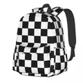 Sac à dos classique en damier noir et blanc pour femmes idéal pour les voyages l'école ou le