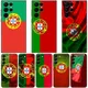 Coque de téléphone drapeau du Portugal pour Samsung coque noire Galaxy S23 S22 S21 Ultra S20