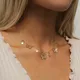 Collier ras du cou avec pendentif papillon pour femmes et filles Vintage chaîne en or style