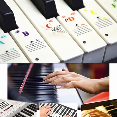 Autocollants transparents pour clavier de Piano étiquette de touche électronique symbole pour