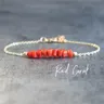 Bracelet de lieux rouges bruts pour femmes en or rose et argent bijoux d'été bracelet de lieux