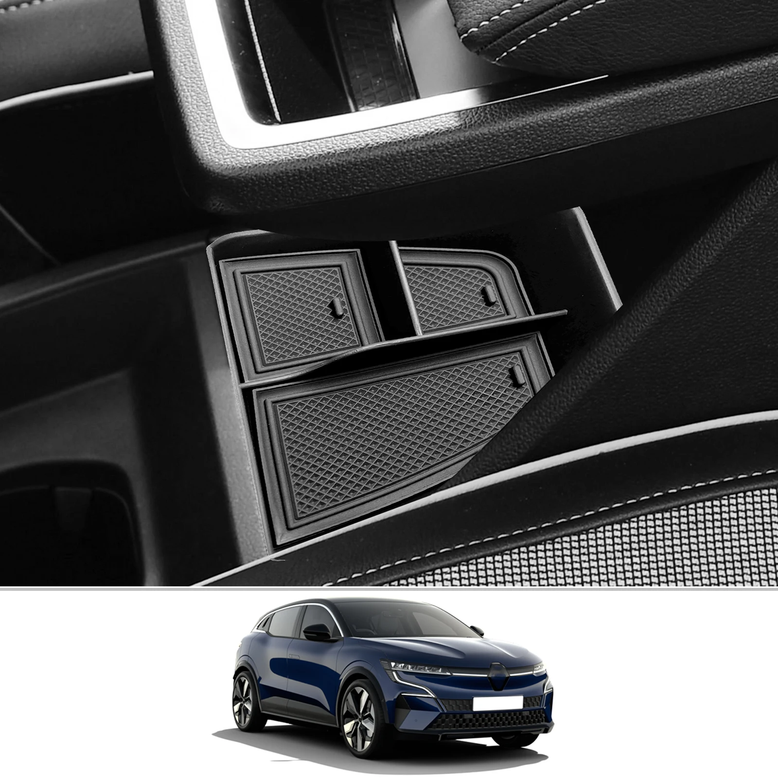 LFOTPP Boîte de rangement de la commande centrale pour Renault Megane E-Tech 2022 2023 Intérieur auto Renault Megane E-Tech Accessoires 2023