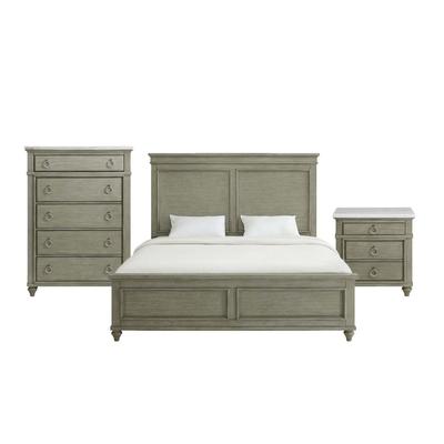 Picket House Furnishings Bessie 3 PC King Bedroom Set in Grey - Picket House Furnishings B.10190.KB3PC