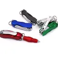 Stylo à bille porte-clés portable coupe-ongles multifonctionnel en métal pour enfants mini outils
