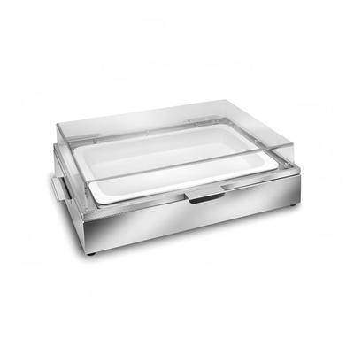 Eastern Tabletop 9085 4 Star 8 qt Cold Rectangular Chafer w/ Hinged Lid, Silver