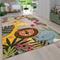 Paco Home - Tappeto per cameretta per bambini a pelo corto con animali e motivi tropicali 80x150