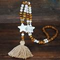 Kayannuo Necklaces for Women Christmas Clearance Women Tassel Wooden Beads Necklace Pendant Bohemian Chain Jewelry Accessory Gifts for Women