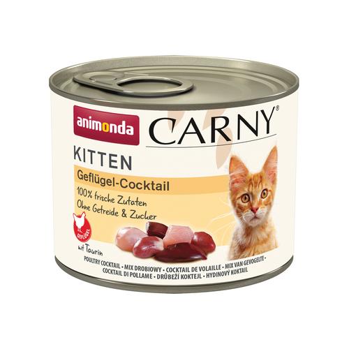 Sparpaket: 24x200g animonda Carny Kitten Geflügel-Cocktail Katzenfutter nass