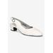 Wide Width Women's Bates Pump by Easy Street in White (Size 8 W)