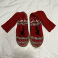J. Crew Shoes | Jcrew Slipper Socks | Color: Red | Size: Large