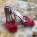 Nine West Shoes | Nine West: Red Lace Open Toe Sandal Size 10m. | Color: Red | Size: 10m.