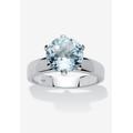 Women's 3.80 Tcw Round Genuine Blue Topaz Solitaire Ring .925 Sterling Silver by PalmBeach Jewelry in Blue (Size 10)