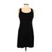 Ann Taylor LOFT Casual Dress - Mini Scoop Neck Sleeveless: Black Print Dresses - Women's Size 8