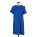 FELICITY & COCO Casual Dress - Shift Crew Neck Short sleeves: Blue Print Dresses - Women's Size Small