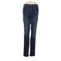 Madewell Jeans - Mid/Reg Rise Straight Leg Denim: Blue Bottoms - Women's Size 24 - Dark Wash