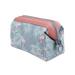 Frcolor Portable Women Printed Travel Cosmetic Make up Coin Purses Pouch Bag Cosmetics Case Makeup Bag Travel Accessory Organizer (Blue & Pink)