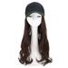Women Baseball Cap Wigs Baseball Cap with 24in Hair Synthetic Hat Wigs for Women Baseball Cap with Hair Black Hat Wig Daily Party
