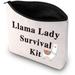 Llama Lady Survival Kit Alpaca Lover Gift Llama Makeup Bag Alpaca Pattern Cosmetic Bags Crazy Llama Lady Gift Llama Love Gifts for Girls Women