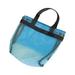 Thinsont Beach Mesh Bag Foldable Away Tote Toys Clothes Towel Handbag Outdoor Camping Hiking Picnic Girls Pouch Carrying Bags Blue M