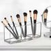 Atopoler Makeup Brush Holder 3 Slot Acrylic Cosmetic Organizer Case Storage Box Stand Clear Makeup Brush Holder Organizer Eyeliners Eyebrow Pencil Display Case