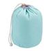 Women Lazy Drawstring Cosmetic Bag Round Travel Makeup Bag Organizer Make Up Case Storage Pouch Toiletry Beauty Kit Solid Color Light blue