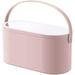 Newway Travel Makeup Organizer Box with LED Mirror Pink Portable Makeup Case Touch Switch Home Cosmetic Box