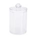 OUNONA Plastic Canister Clear Cotton Swab Organizer Storage Case Round Container Makeup Holder Box (Clear)