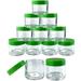 Beauticom 12 Pieces 30G/30ML(1 Oz) Round Clear Plastic Container Jars with Flat Top Lid - 12 Jars