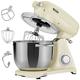 Arebos Retro Stand Mixer 1800 W Cream Kneading Machine with 6L Stainless Steel Mixing Bowl Low Noise Kitchen Mixer with Mixing Hook, Dough Hook, Whisk and Splash Guard 6 Speeds