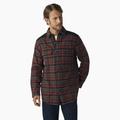 Dickies Men's Heavyweight Brawny Flannel Shirt - Burgundy Plaid Size 3Xl (WL901)