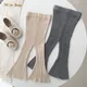 Pantalon tricoté à jambes larges pour bébé fille et garçon bas cloche pour enfant en bas âge